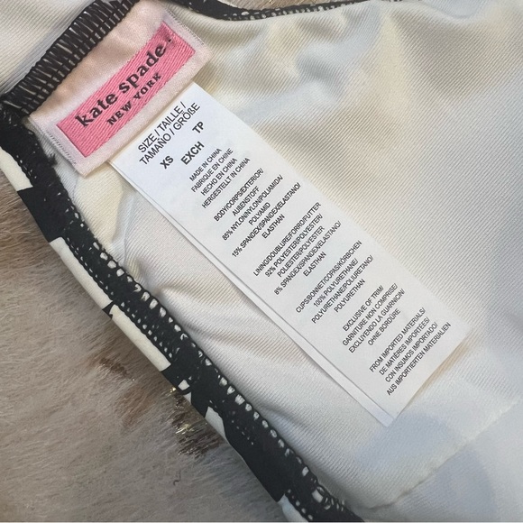 NWT Kate Spade XS Black And White Rose Two Piece Bikini - Picture 8 of 9